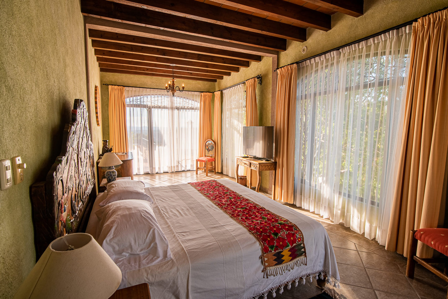 Master suite with view to the park and lap pool