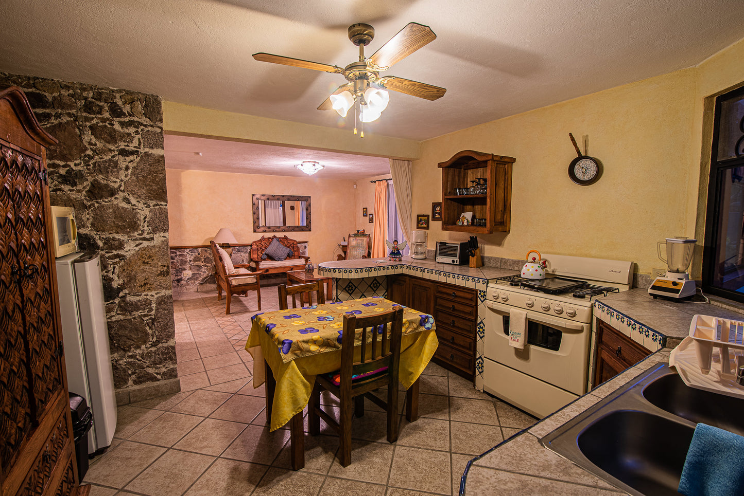 kitchen and dining room