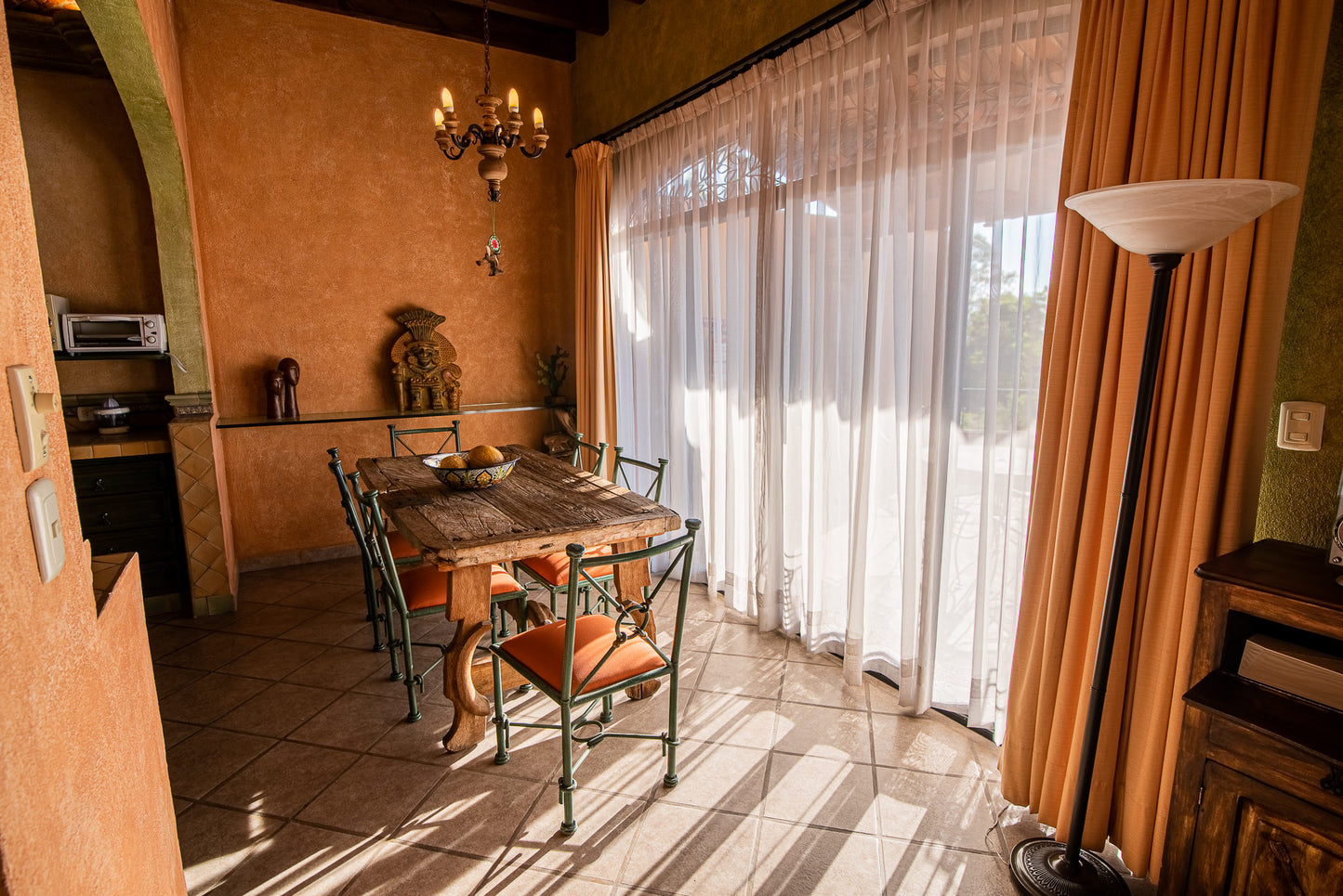 dining table overlooking the panoramic terrace